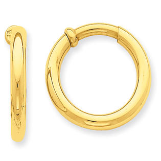 Jewelryweb 14k Non-Pierced Hoop Earrings Jewelryweb 14k Non-Pierced Hoop Earrings