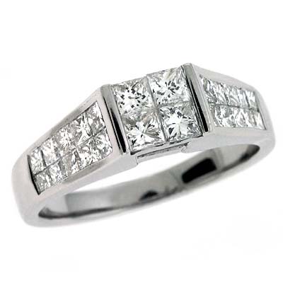 Jewelryweb 14k White Princess Cut 1.3 Ct Diamond Engagement Ring - Size 7.0 at Sears.com
