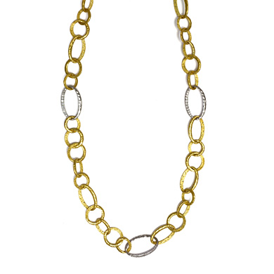 Jewelryweb 18k Two-Tone Large Oval Links 1.65ct Diamond Necklace 24 In at Sears.com