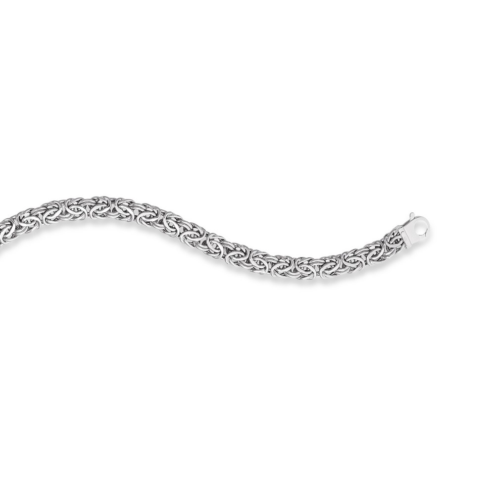 Jewelryweb 14k White 7 mm Byzantine Bracelet - 8 Inch at Sears.com
