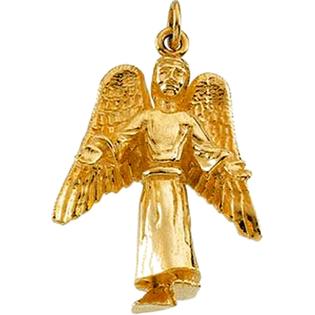 Jewelryweb 14k Yellow Gold Angel Pendant 19.5x16.5mm Jewelryweb 14k Yellow Gold Angel Pendant 19.5x16.5mm