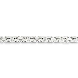 Jewelryweb Sterling Silver 4.25mm Byzantine Chain Necklace - 24 Inch - Lobster Claw Jewelryweb Sterling Silver 4.25mm Byzantine Chain Necklace - 24 Inch - Lobster Claw