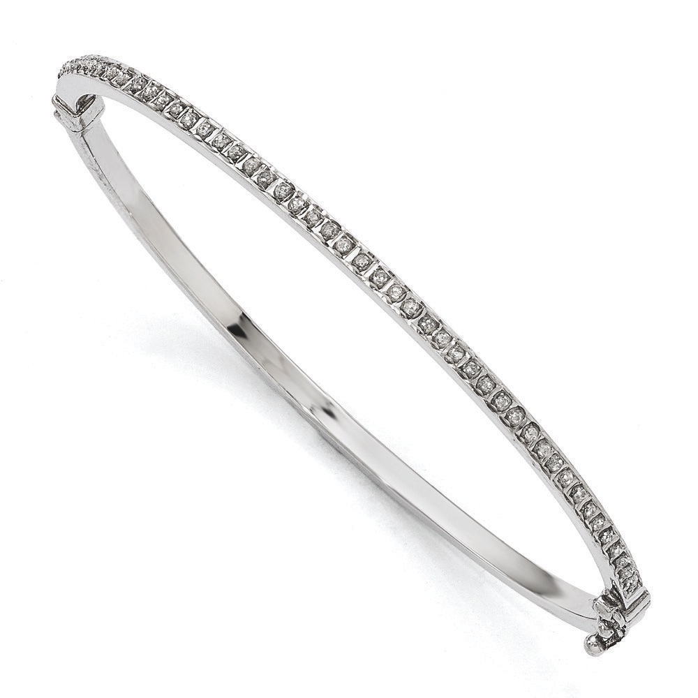 Jewelryweb 14k White Gold Diamond Fascination Hinged Bangle Bracelet at Sears.com