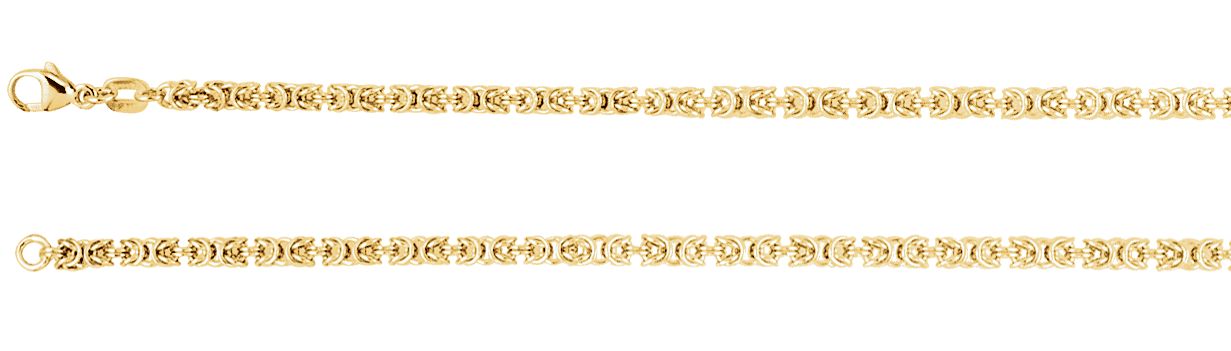 Jewelryweb 14k Yellow Gold Solid Byzantine Chain Bracelet 7 Inch at Sears.com