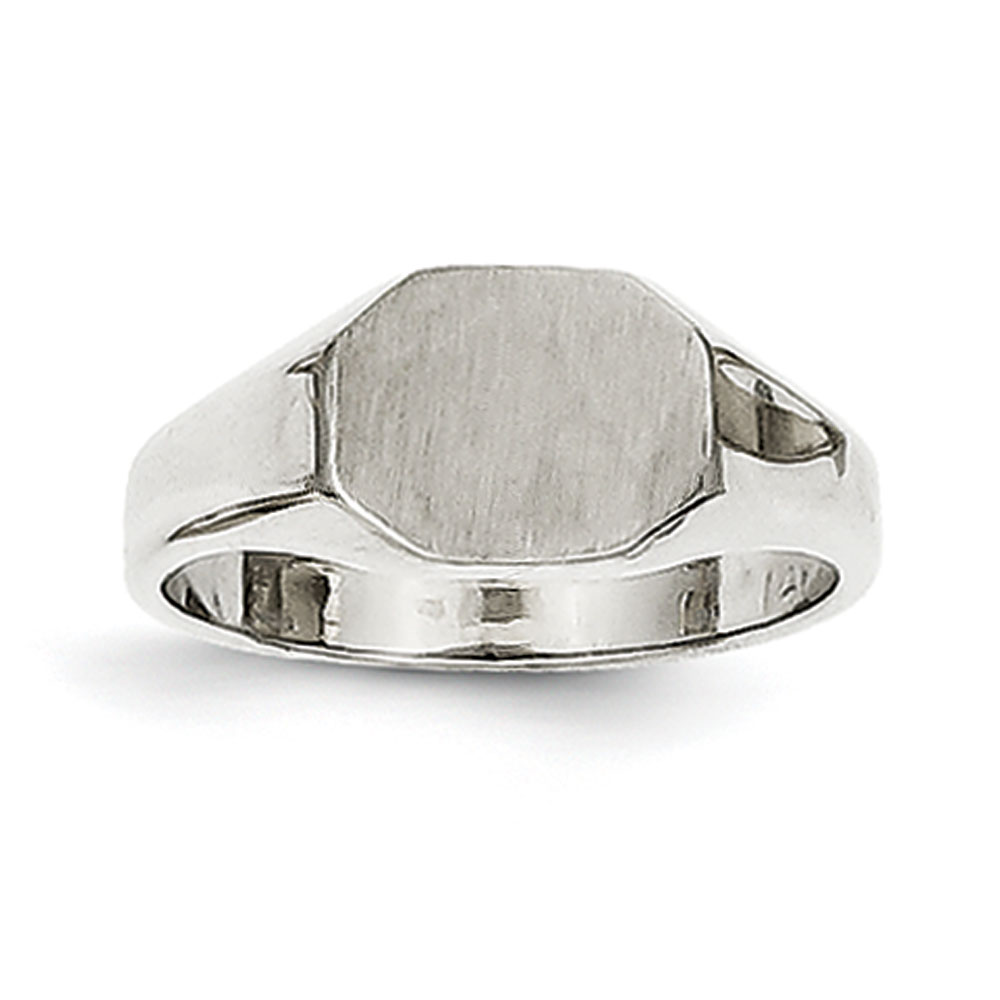JewelryWeb 14k White Gold Childs Signet Ring - Size 3 at Sears.com