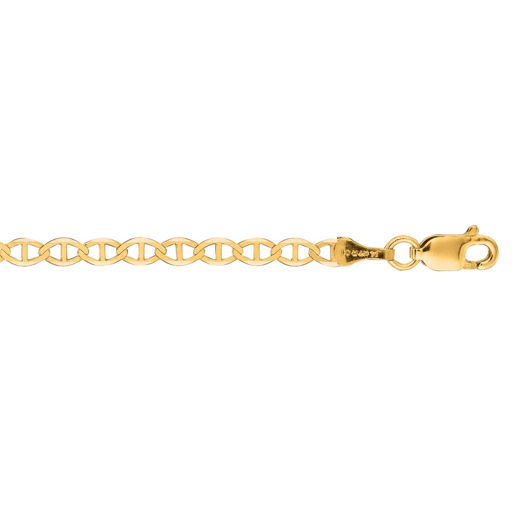 JewelryWeb 10k Gold Mariner Chain Necklace 3.5mm - 16 Inch