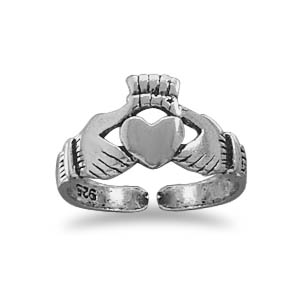 JewelryWeb Oxidized Sterling Silver Claddagh Toe Ring Design Area Of Toe Ring Measures 14mm X 8.5mm at Sears.com
