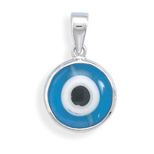 JewelryWeb Rhodium Plated Sterling Silver Blue Evil Eye Pendant Measures 21mm X 13mm Charm at Sears.com