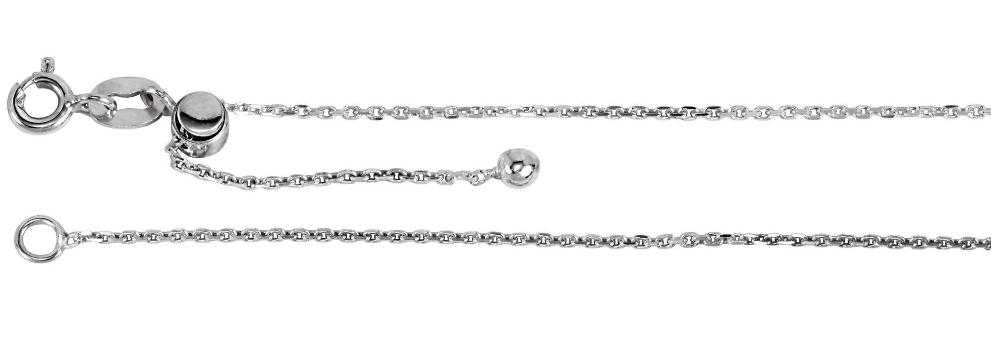 Jewelryweb Sterling Silver Adjustable Cable Chain Necklace 22 Inch at Sears.com