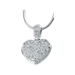 Jewelryweb Sterling Silver CZ Heart Locket Necklace at Sears.com