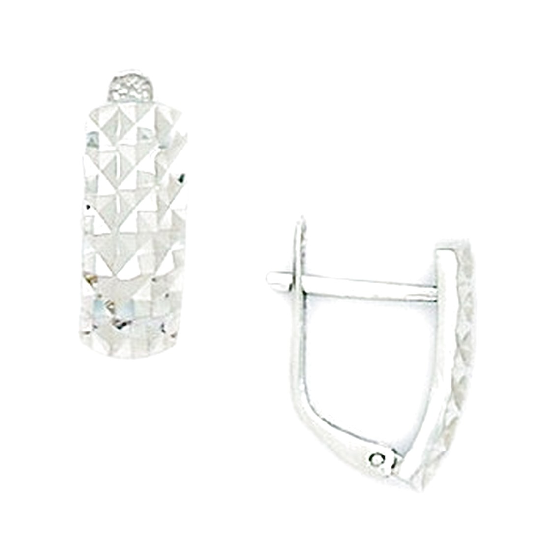 Jewelryweb 14k White Gold Large Diamond-cut Hinged Earrings - Measures 15x11mm at Sears.com