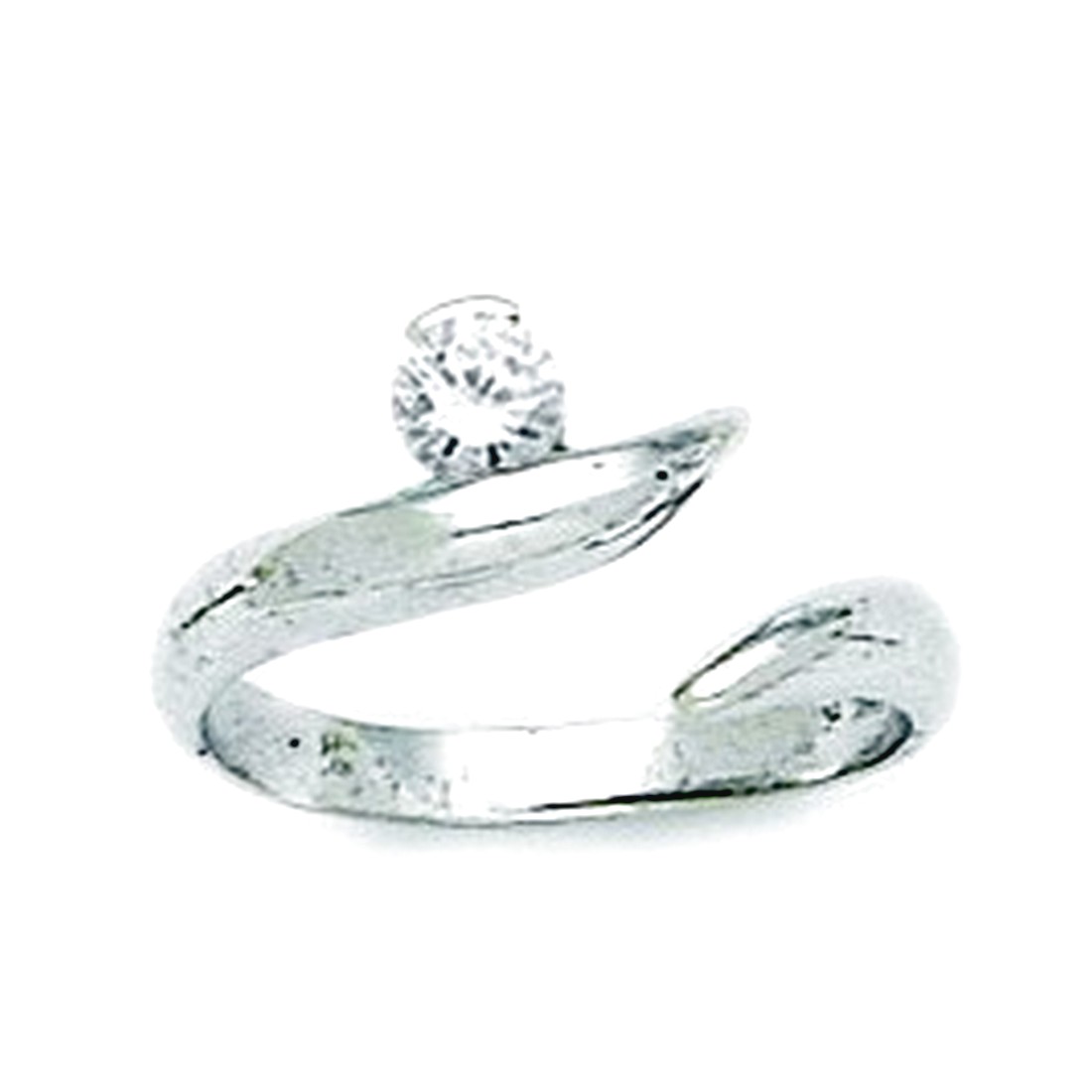 Jewelryweb 14k White Gold CZ Top Adjustable Fancy Body Jewelry Toe Ring at Sears.com
