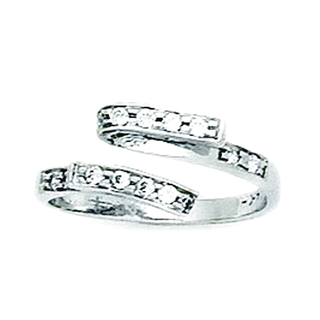Jewelryweb 14k White Gold CZ Top Adjustable Fancy Body Jewelry Toe Ring at Sears.com