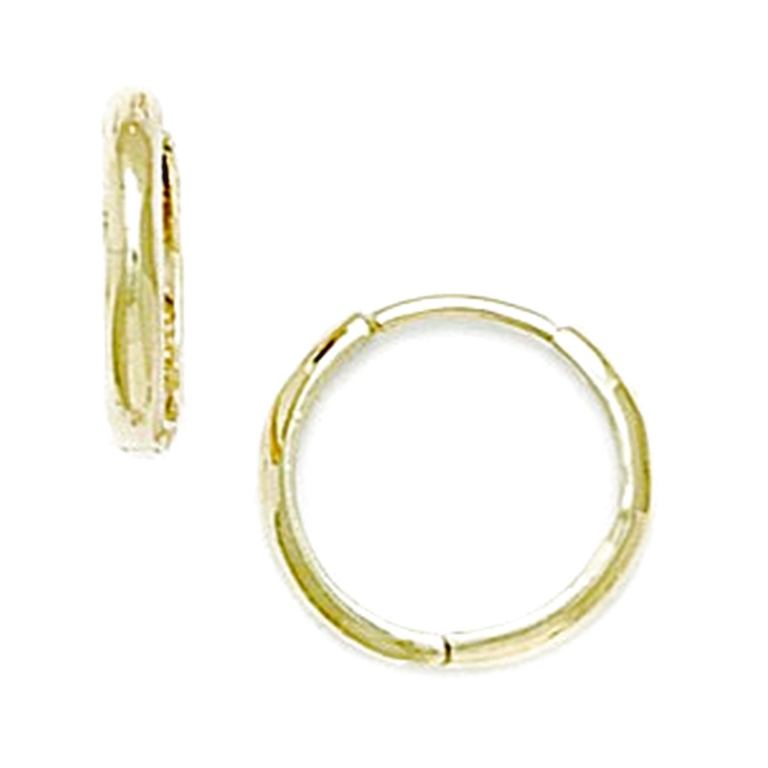 Jewelryweb 14k Yellow Gold Medium Round Hinged Earrings - Measures 13x13mm at Sears.com