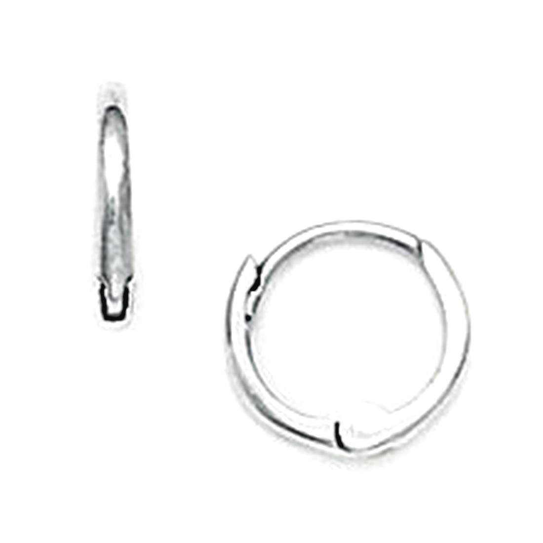 Jewelryweb 14k White Gold Small Round Hinged Earrings - Measures 9x9mm at Sears.com