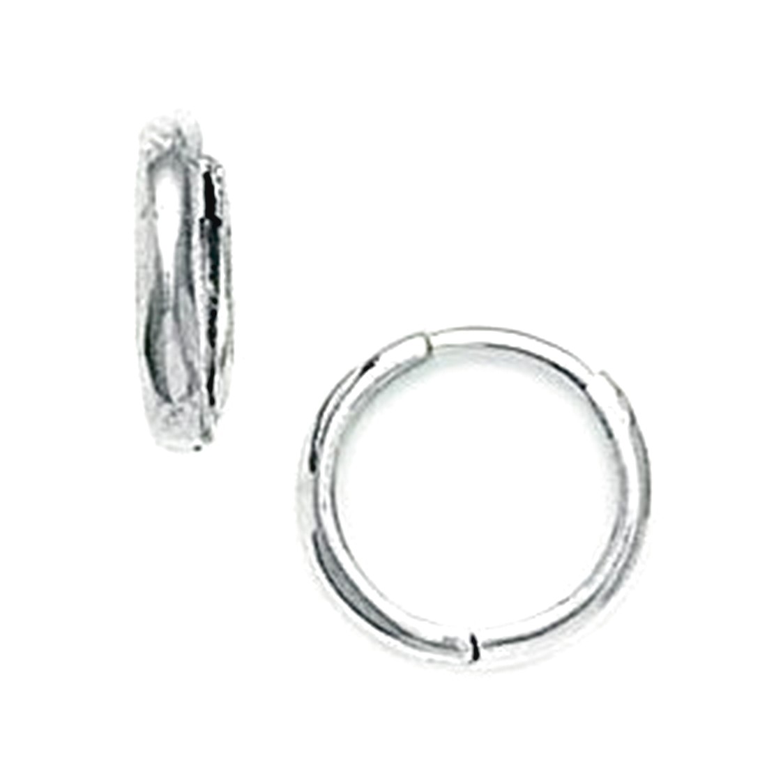 Jewelryweb 14k White Gold Small Round Hinged Earrings - Measures 11x11mm at Sears.com