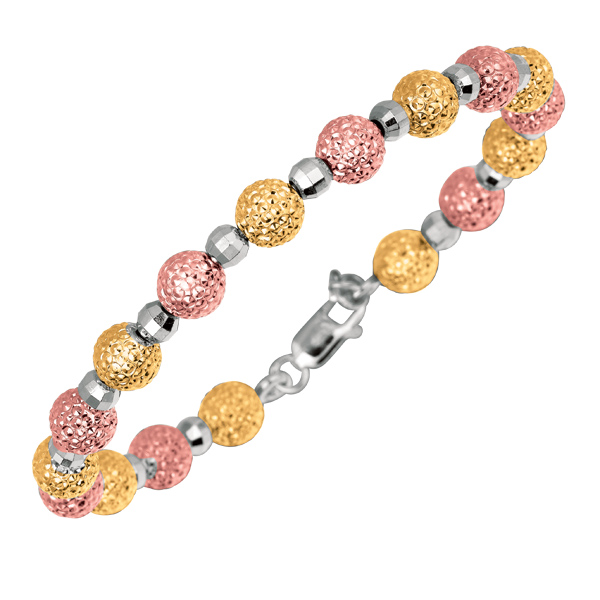 Jewelryweb Sterling Silver Gold Plated Rhodium Plated Fancy Bangle Bracelet - 7.5 Inch at Sears.com