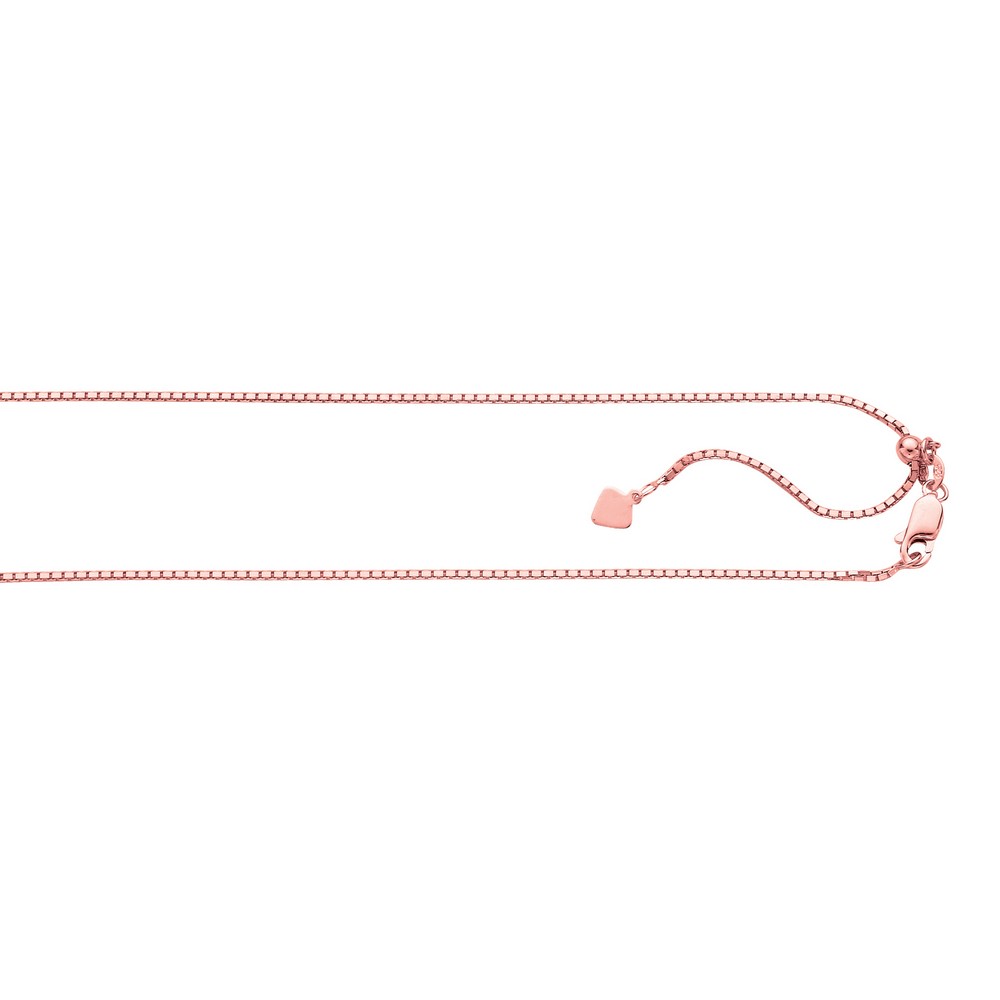 Jewelryweb Sterling Silver Color 1.30mm Rose Gold Plated Adjustable Box Chain Necklace - 22 Inch at Sears.com