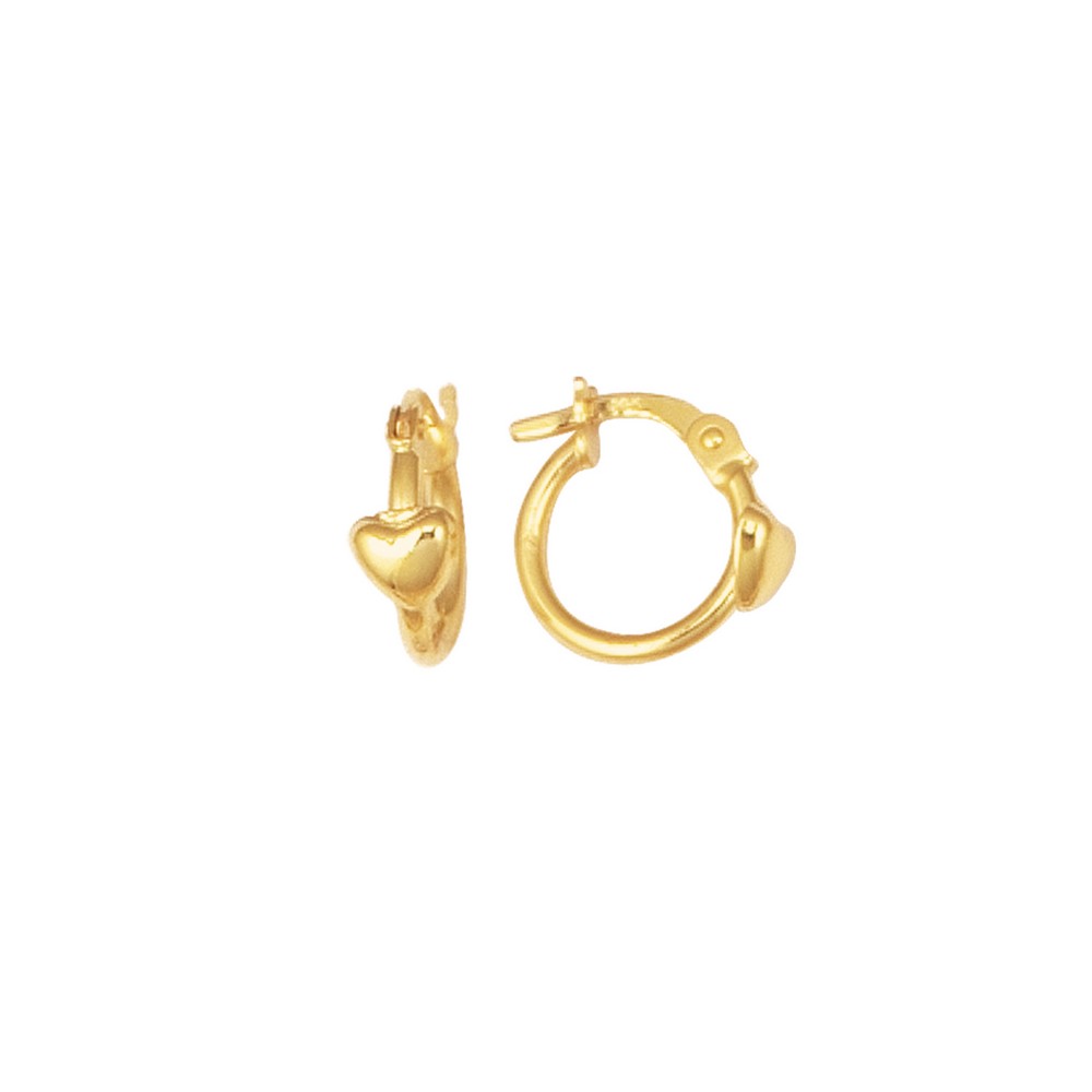 Jewelryweb 14k Gold Yellow Baby Heart Hoop Earrings at Sears.com