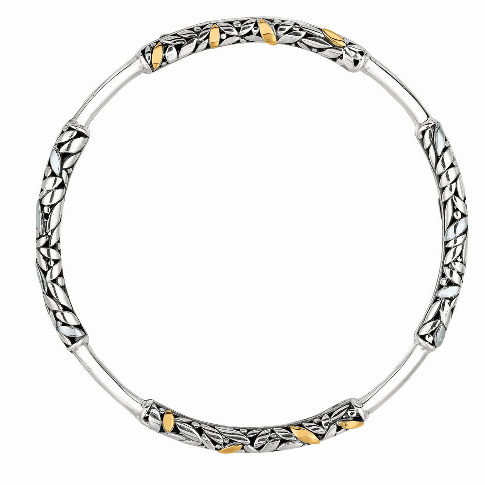 Jewelryweb Sterling Silver 18k Gold Fancy Slip Bangle Bracelet - 8 Inch at Sears.com