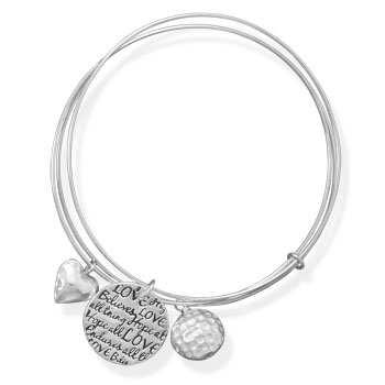 Jewelryweb Sterling Silver Triple Bangle Charm Bracelet at Sears.com