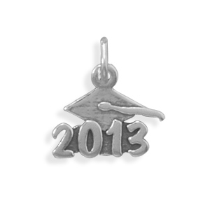 Jewelryweb Oxidized Sterling Silver 2013 Graduation Cap Charm Measures 16mm at Sears.com