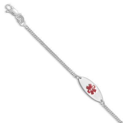 Jewelryweb Sterling Silver 5 Inch+1 Inch Extention Medical Alert ID Bracelet at Sears.com