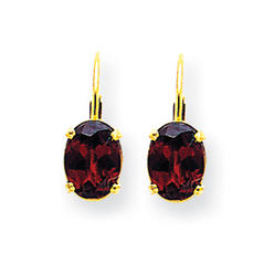 Earrings Garnet Kmart Jewelryweb 14k Yellow Gold 8x6mm Oval Garnet Leverback Earrings