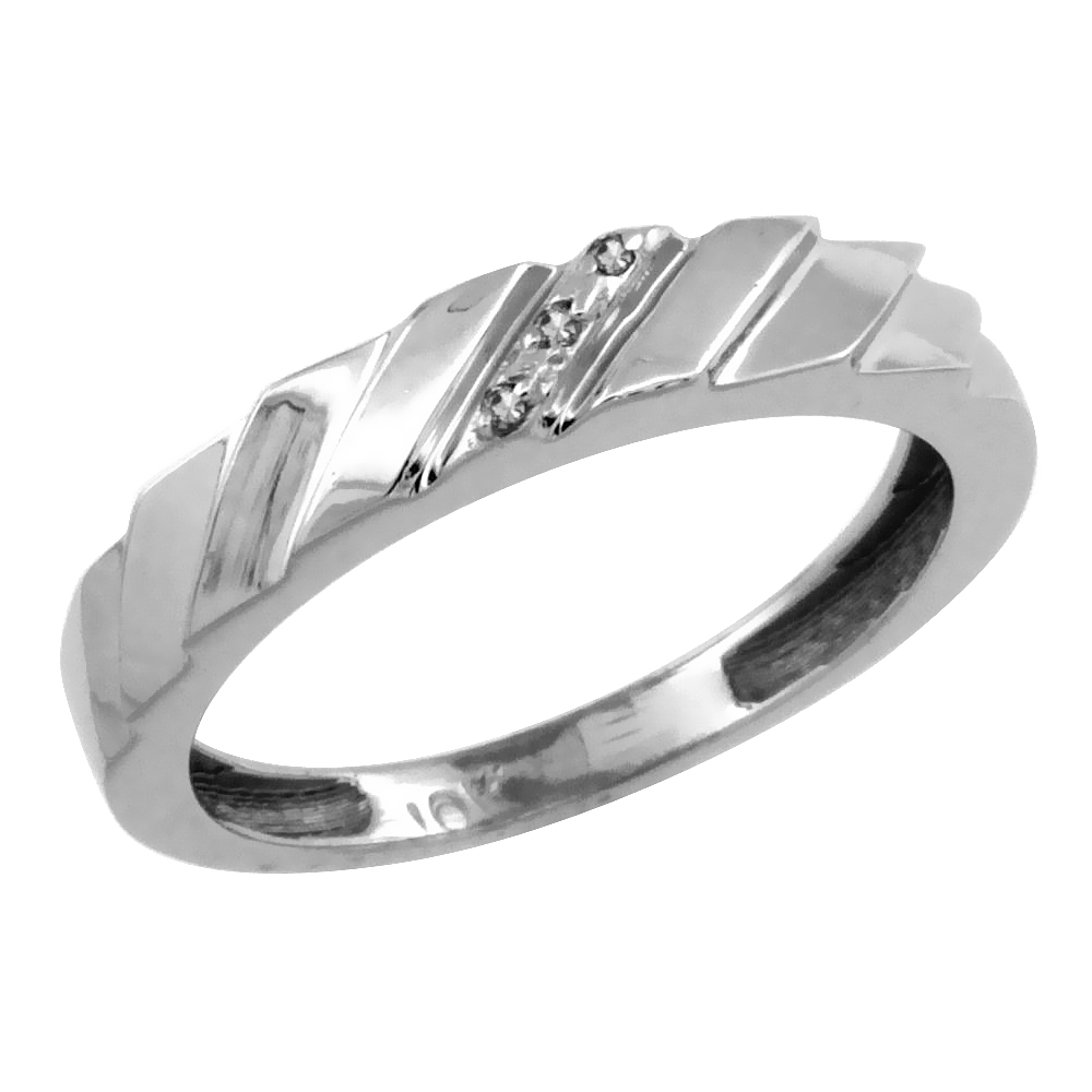 Sabrina Silver 10k White Gold Ladies" Diamond Wedding Ring Band, w/ 0.019 Carat Brilliant Cut Diamonds, 5/32 in. (4mm) wide at Sears.com