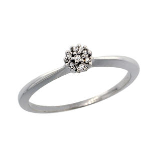 Sabrina Silver 14k White Gold Flower Cluster Diamond Engagement Ring w/ 0.022 Carat Brilliant Cut Diamonds, 3/16 in. (5mm) wide Sabrina Silver 14k White Gold Flower Cluster Diamond Engagement Ring w/ 0.022 Carat Brilliant Cut Diamonds, 3/16 in. (5mm) wide