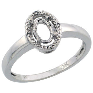 Sabrina Silver 10k White Gold Semi-Mount ( 6x4 mm ) Oval Stone Ring w/ 0.013 Carat Brilliant Cut Diamonds, 3/8 in. (9.5mm) ... Sabrina Silver 10k White Gold Semi-Mount ( 6x4 mm ) Oval Stone Ring w/ 0.013 Carat Brilliant Cut Diamonds, 3/8 in. (9.5mm) ...