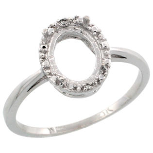 Sabrina Silver 10k White Gold Semi-Mount ( 8x6 mm ) Oval Stone Ring w/ 0.04 Carat Brilliant Cut Diamonds, 3/8 in. (10mm) ... Sabrina Silver 10k White Gold Semi-Mount ( 8x6 mm ) Oval Stone Ring w/ 0.04 Carat Brilliant Cut Diamonds, 3/8 in. (10mm) ...