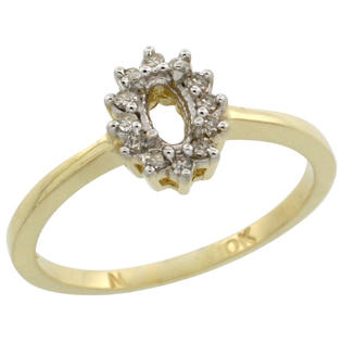 Sabrina Silver 10k Gold Semi-Mount ( 5x3 mm ) Oval Stone Ring w/ 0.097 Carat Brilliant Cut Diamonds, 11/32 in. (8.5mm) wide ... Sabrina Silver 10k Gold Semi-Mount ( 5x3 mm ) Oval Stone Ring w/ 0.097 Carat Brilliant Cut Diamonds, 11/32 in. (8.5mm) wide ...