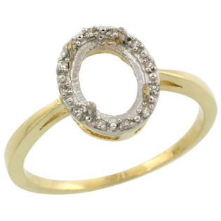 Sabrina Silver 10k Gold Semi-Mount ( 8x6 mm ) Oval Stone Ring w/ 0.04 Carat Brilliant Cut Diamonds, 3/8 in. (10mm) wide ... Sabrina Silver 10k Gold Semi-Mount ( 8x6 mm ) Oval Stone Ring w/ 0.04 Carat Brilliant Cut Diamonds, 3/8 in. (10mm) wide ...
