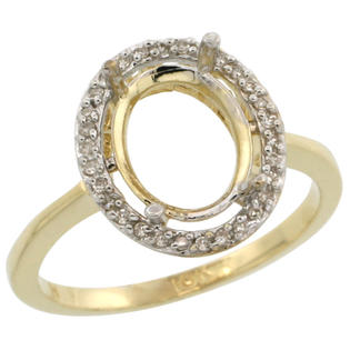 Sabrina Silver 10k Gold Semi-Mount ( 10x8 mm ) Oval Stone Ring w/ 0.067 Carat Brilliant Cut Diamonds, 17/32 in. ... Sabrina Silver 10k Gold Semi-Mount ( 10x8 mm ) Oval Stone Ring w/ 0.067 Carat Brilliant Cut Diamonds, 17/32 in. ...