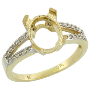 Sabrina Silver 10k Gold Semi-Mount ( 10x8 mm ) Oval Stone Ring w/ 0.107 Carat Brilliant Cut Diamonds, 3/8 in. (10mm) wide ... Sabrina Silver 10k Gold Semi-Mount ( 10x8 mm ) Oval Stone Ring w/ 0.107 Carat Brilliant Cut Diamonds, 3/8 in. (10mm) wide ...