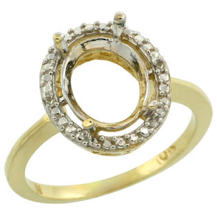 Sabrina Silver 10k Gold Semi-Mount ( 10x8 mm ) Oval Stone Ring w/ 0.098 Carat Brilliant Cut Diamonds, 1/2 in. ... Sabrina Silver 10k Gold Semi-Mount ( 10x8 mm ) Oval Stone Ring w/ 0.098 Carat Brilliant Cut Diamonds, 1/2 in. ...