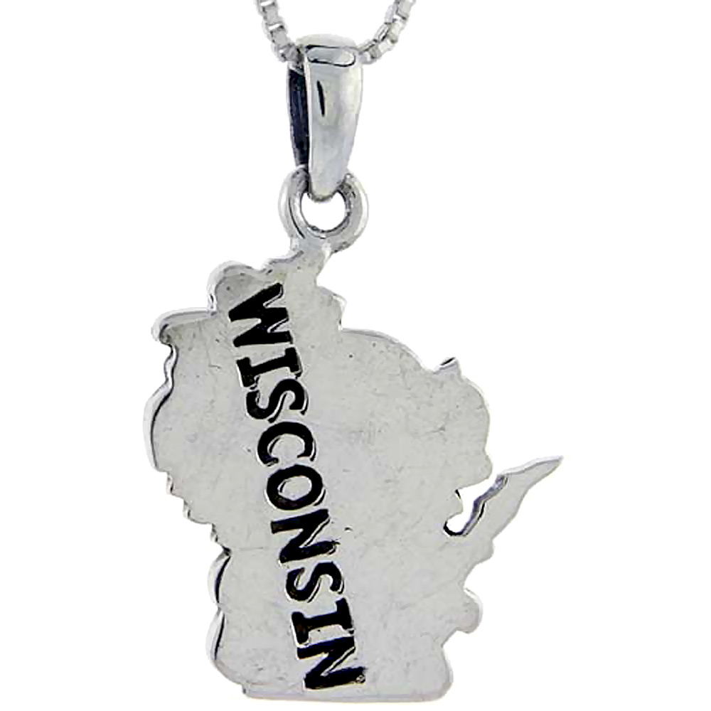 Sabrina Silver Sterling Silver Wisconsin State Map Pendant, 1 1/4 inch tall at Sears.com