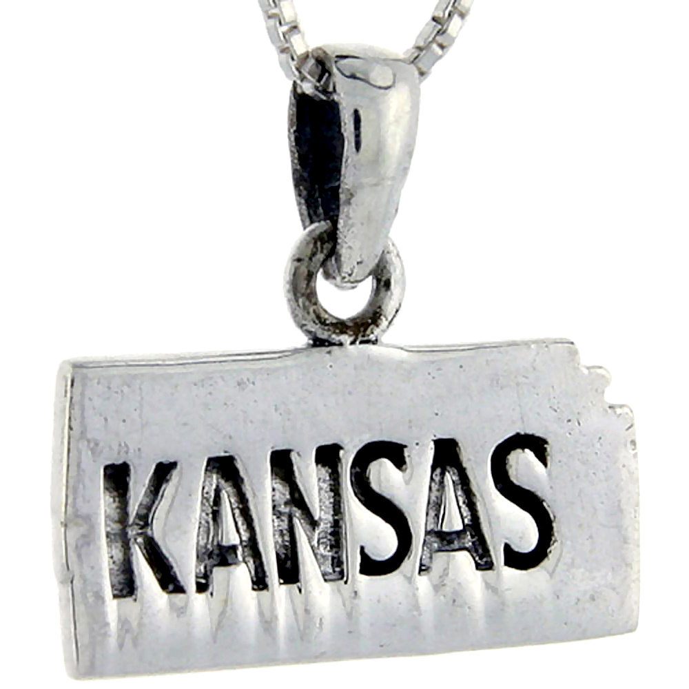 Sabrina Silver Sterling Silver Kansas State Map Pendant, 3/4 inch tall at Sears.com