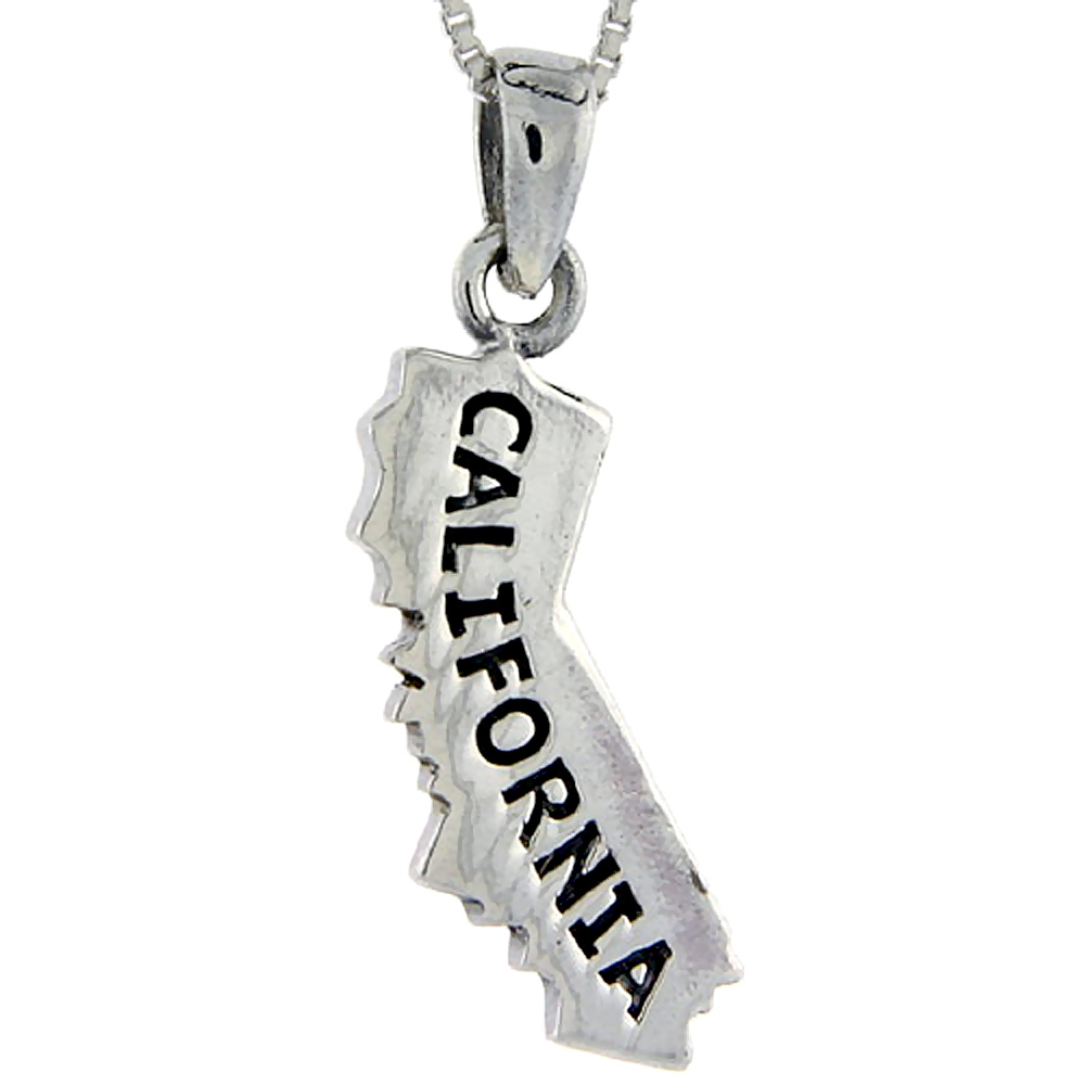 Sabrina Silver Sterling Silver California State Map Pendant, 1 1/4 inch tall at Sears.com