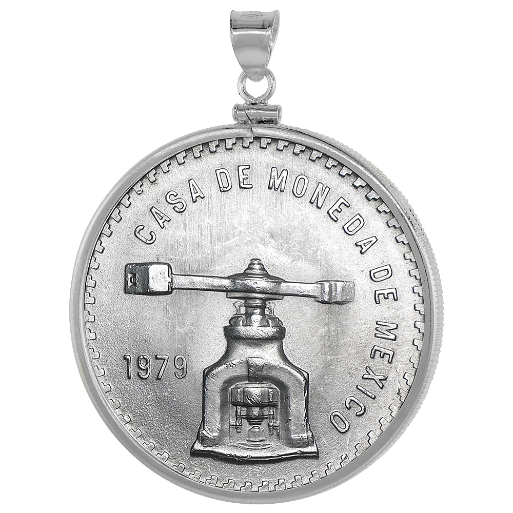 Sabrina Silver Sterling Silver 42 mm 2 oz. Silver Libertad Mexican Screw Top Coin Bezel Frame Pendant (Coin is NOT Included) at Sears.com