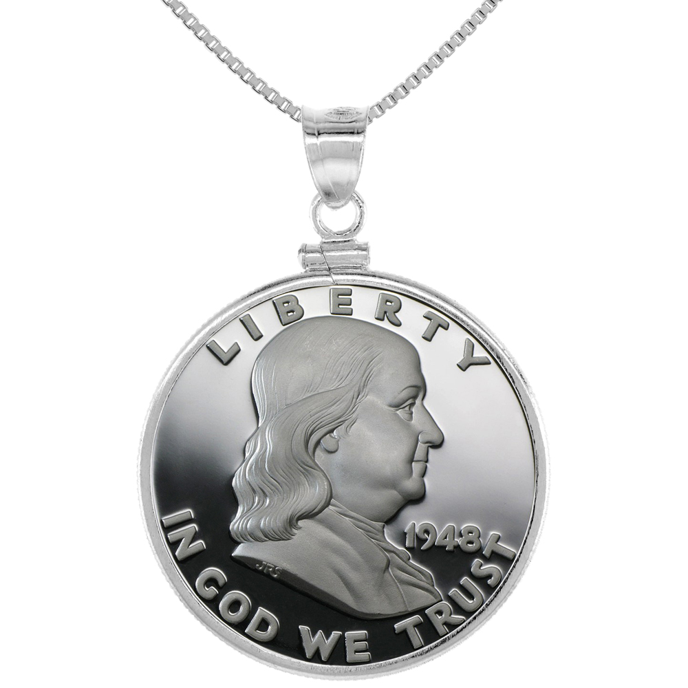 Sabrina Silver Sterling Silver 30 mm Half Dollar (50 Cents) Screw Top Coin Bezel Frame Pendant (Coin is NOT Included) at Sears.com