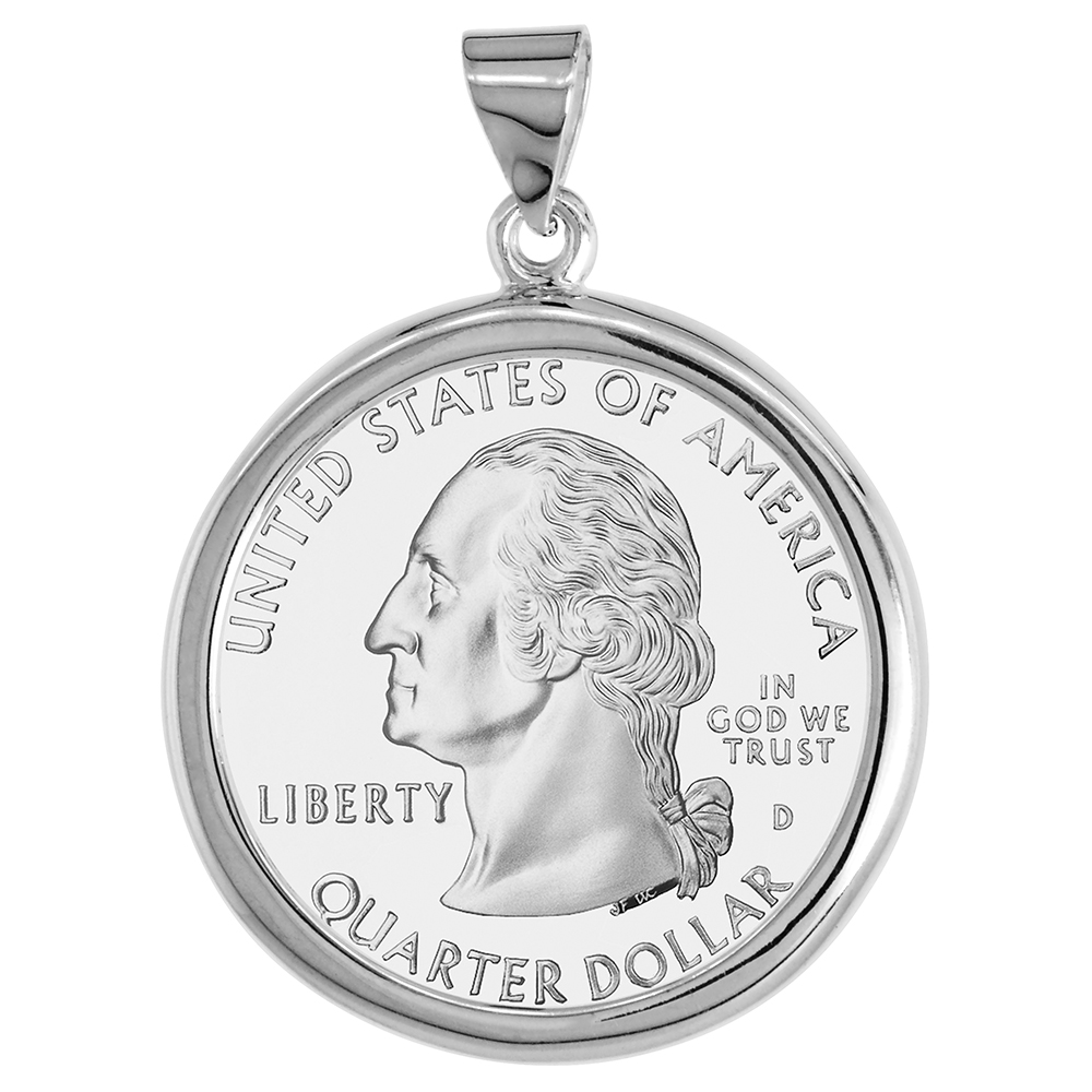 Sabrina Silver Sterling Silver 24 mm Quarter Dollar (25 Cents) Coin Frame Bezel Pendant (COIN is NOT Included) at Sears.com