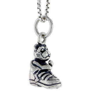 Sabrina Silver Sterling Silver Shoe w/ Bear Pendant, 1/2 inch tall Sabrina Silver Sterling Silver Shoe w/ Bear Pendant, 1/2 inch tall