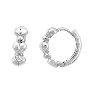Sabrina Silver Sterling Silver Huggie Hoop Earrings w/ Teeny Heart Links, 1/2 Sabrina Silver Sterling Silver Huggie Hoop Earrings w/ Teeny Heart Links, 1/2