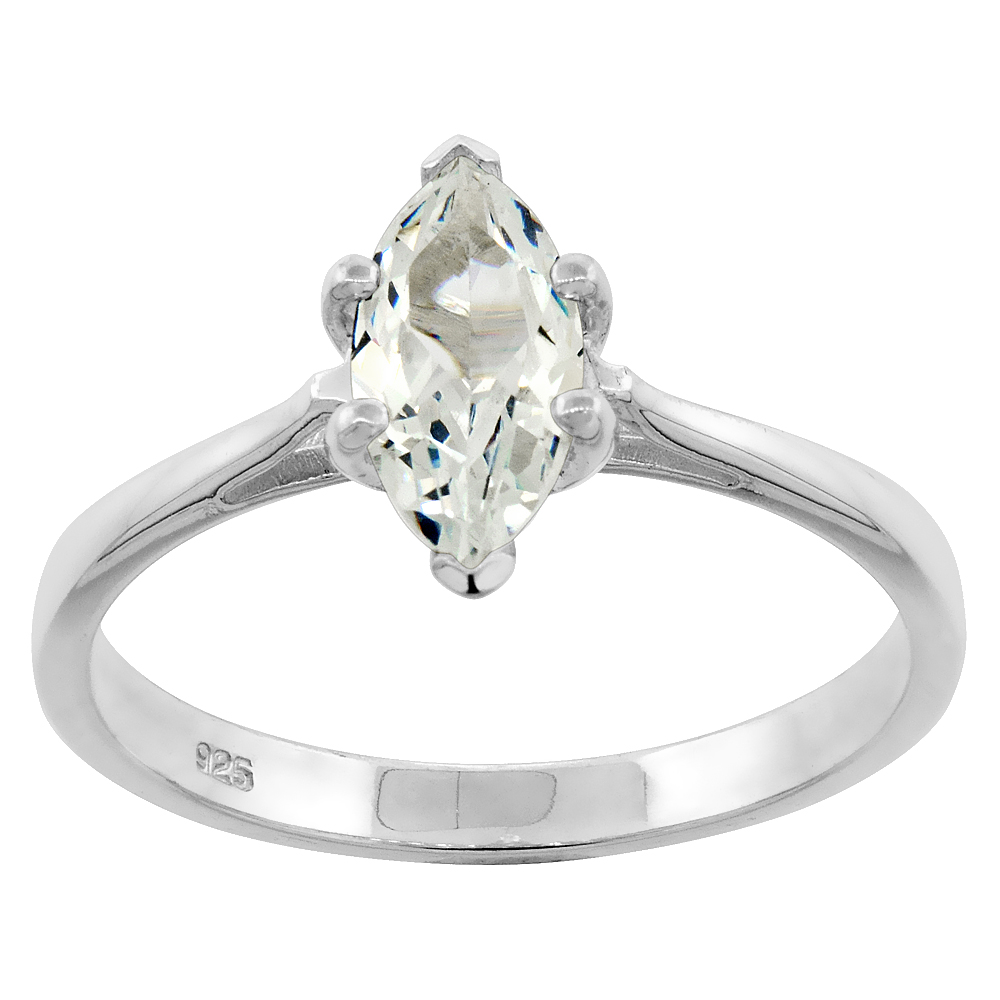 Sabrina Silver Sterling Silver .85 Carat size Marquise Cut Cubic Zirconia Solitaire Bridal Ring, sizes 6 - 10 at Sears.com