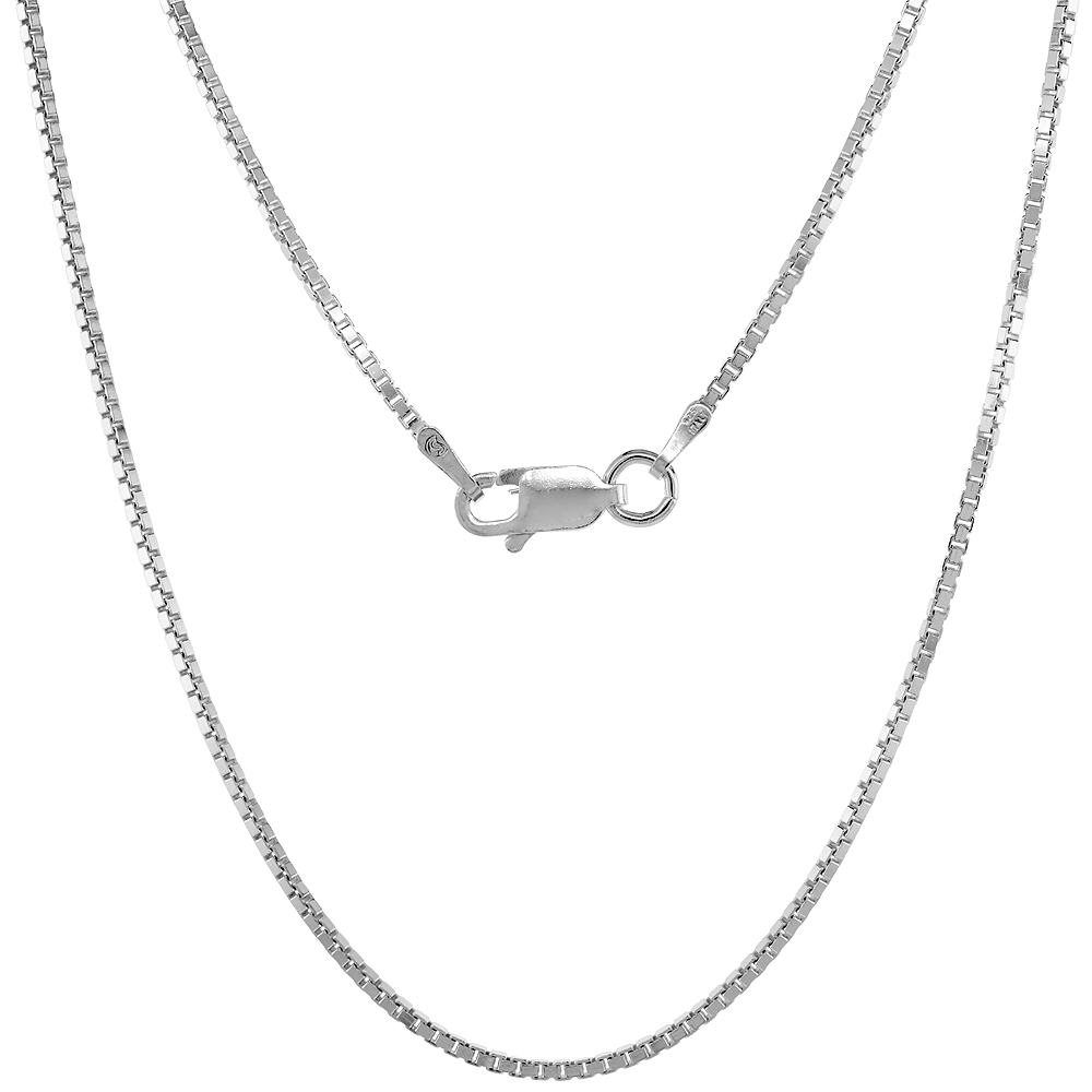Sabrina Silver Sterling Silver Italian BOX Chain Necklaces & Bracelets Mirror Diamond Cut Finish 1.2mm Nickel Free, sizes 7 - 30 inch at Sears.com