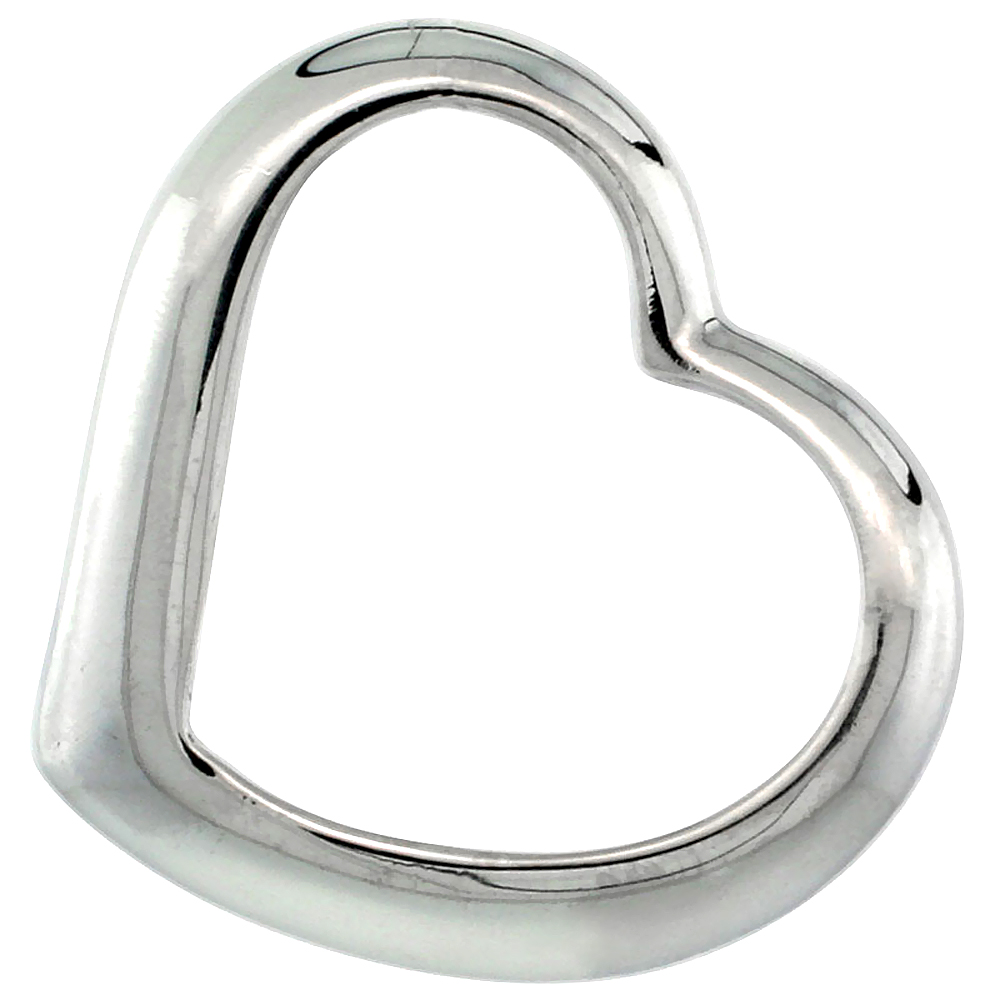 Sabrina Silver Beautiful Sterling Silver Classic Valentine Floating Heart, 5/8 in. X 3/4 in. at Sears.com
