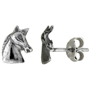 Sabrina Silver Tiny Sterling Silver Horse Stud Earrings 5/16 inch Sabrina Silver Tiny Sterling Silver Horse Stud Earrings 5/16 inch