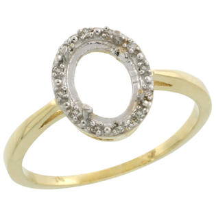 Sabrina Silver 10k Gold Semi-Mount ( 8x6 mm ) Oval Stone Ring w/ 0.007 Carat Brilliant Cut Diamonds, 7/16 in. ... Sabrina Silver 10k Gold Semi-Mount ( 8x6 mm ) Oval Stone Ring w/ 0.007 Carat Brilliant Cut Diamonds, 7/16 in. ...